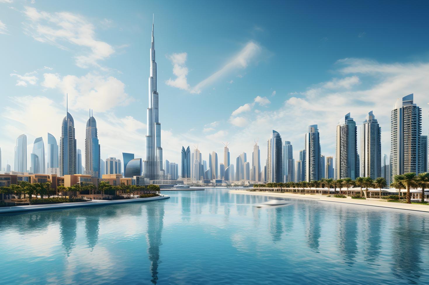 Dubai skyline luxury lighting